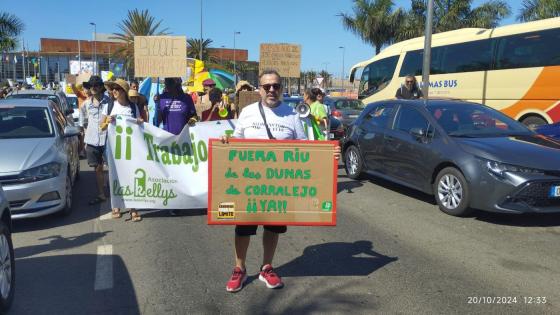 Demonstrasjon mot masseturisme i Maspalomas.