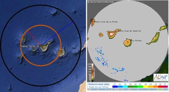 Værradar på Tenerife og Gran Canaria.