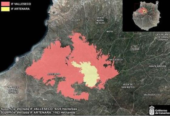 Illustrasjon fra Grafcan er basert på satellittbilder og informasjon fra Copernicus